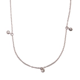 Diamond, Oxidized Silver Necklace.
