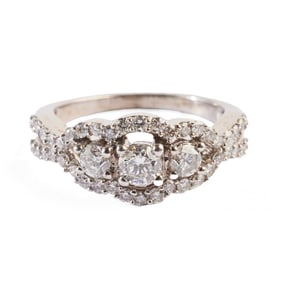 Diamond, 14k White Gold Ring.