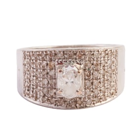 Diamond, 14k White Gold Ring.