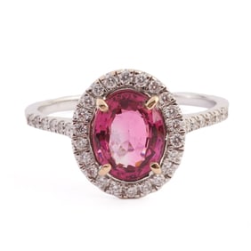 Spinel, Diamond, 18k White Gold Ring.