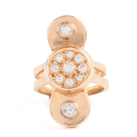 Diamond, 14k Yellow Gold Ring.
