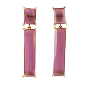 Pair of Amethyst, Vermeil Earrings.