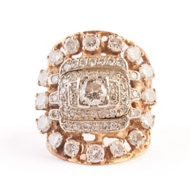 Diamond, 14k Yellow Gold Ring.