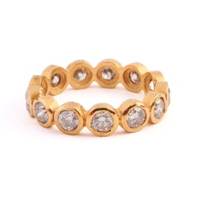 Diamond, 18k Yellow Gold Eternity Band.