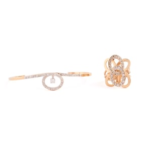 Diamond, 14k Yellow Gold Jewelry Suite.