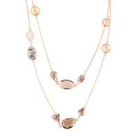 Multi-Stone, Vermeil Necklace.