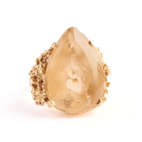 H. Stern Citrine, 18k Yellow Gold Ring.