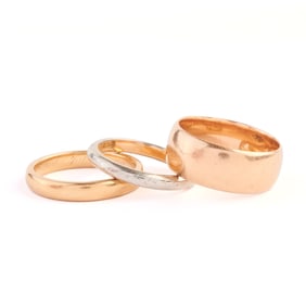 Three 18k Gold Rings.