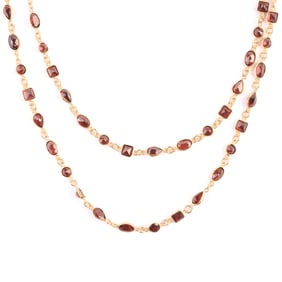 Garnet, Vermeil Necklace.