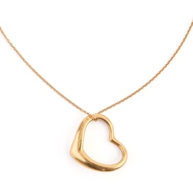 Tiffany & Co. Elsa Peretti 18k Gold Heart Necklace.