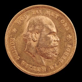 Netherland 1876 10 Gulden Gold Coin 6.7g 0.236oz.