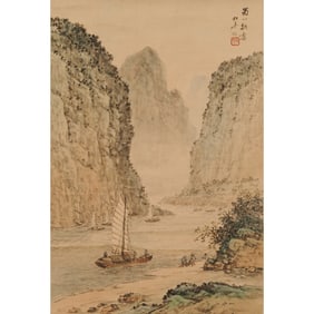 Attrib. to Song Nian: 'Morning at Shu,' Chinese Scroll