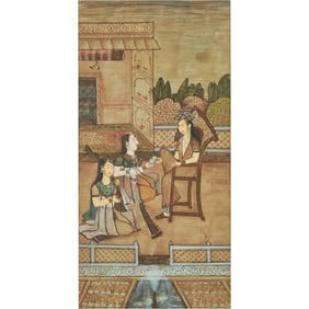Indian Miniature, Presentation of Seated Women