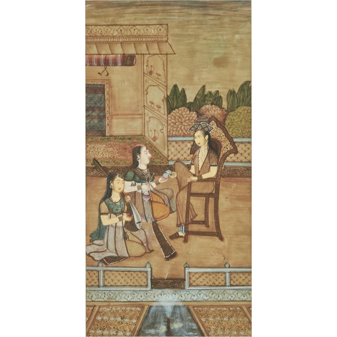 Indian Miniature, Presentation of Seated Women (1 of 3)