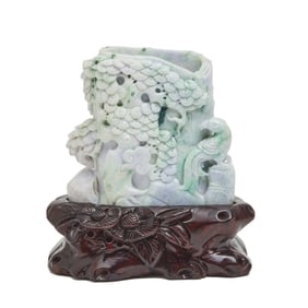 Large Jadeite Brush Pot