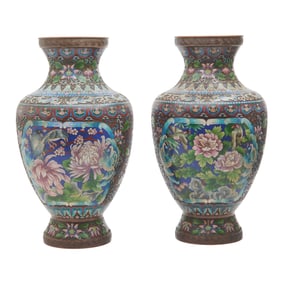 Pair of Chinese Cloisonné Vases