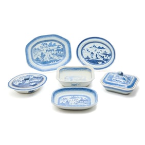 Chinese Export Porcelain Canton Tureens and Platters