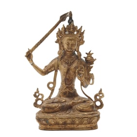 A Sino-Tibetan Bronze Seated Manjushri Bodhisattva