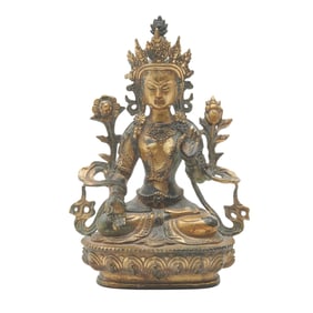 A Sino-Tibetan Bronze Tara Statue