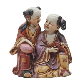 A Large Chinese Porcelain Figure of Children