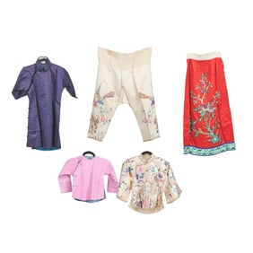 Six Chinese Vintage Silk Cheongsam Garments