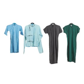 Four Chinese Vintage Silk Cheongsam Qipao Dresses