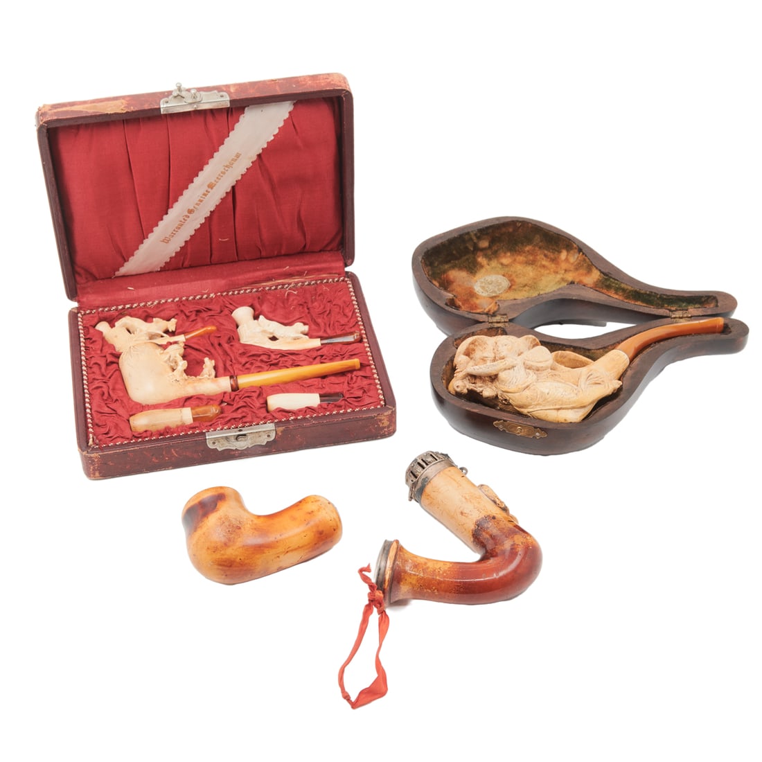 Group of Antique Meerschaum Tobacco Pipes (1 of 4)