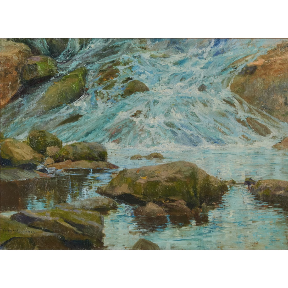 Francis C. Jones, Waterfall, oil on canvas (1 of 5)