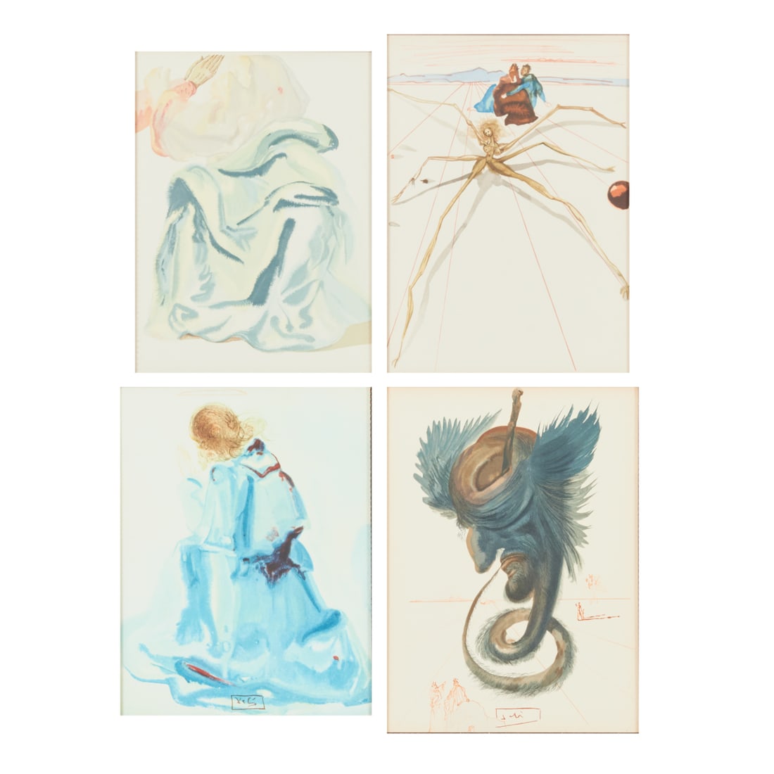 Salvador Dali, Four wood engravings from Divine Comedy (1 of 6)