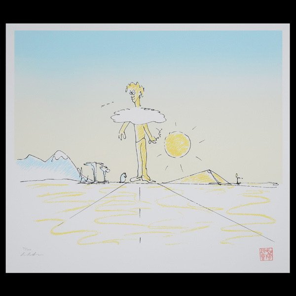 JOHN LENNON "Peace on Earth" Serigraph on paper: JOHN LENNON (British 1940-1980) "Peace on Earth" Serigraph on paper. Image: 16 x 20 inches/ 45.6 x 50.8 centimeters. Signed & numbered lower left "Yoko Ono, 36/300"Embossed, printers marks & Red Chop 