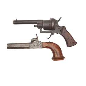 Civil War Pin Fire Revolver and Single Shot Derringer