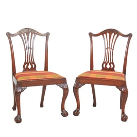 18th C. Set Six Chippendale Style Mahogany Side Chairs