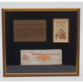 Framed General WT Sherman Signed Check