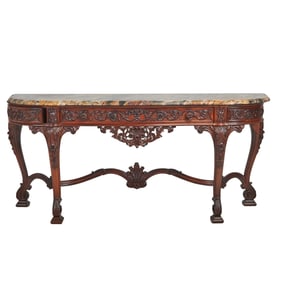 Louis XV Style Carved Walnut Console Table