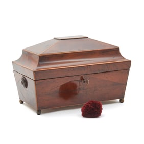 English Georgian Yew Tea Caddy