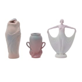 Van Briggle Despondency Vase with Two Additional
