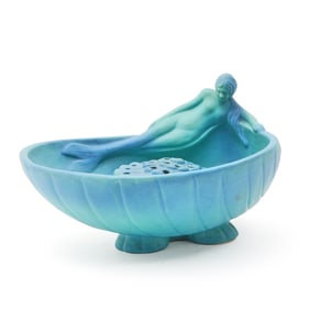 Van Briggle Pottery "Siren of the Sea" Ming Blue Bowl