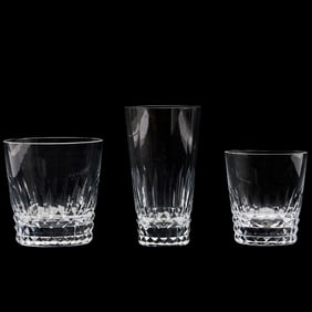 Set of Baccarat Crystal Piccadilly Pattern Glasses