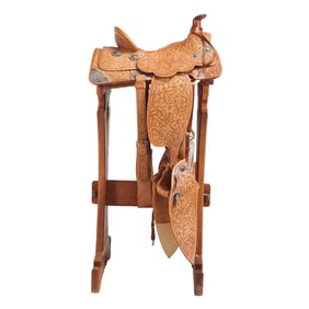 Dave Silva Tooled Leather Sterling Mounted Saddle