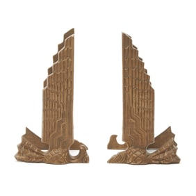 Pair of Bronze Art Deco Eagle Door Handles