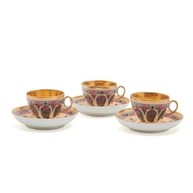 Schoelcher Porcelain Cups and Saucers