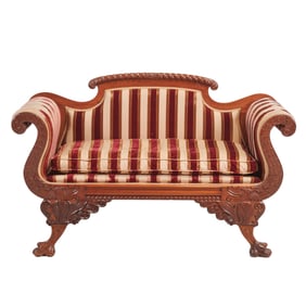 19th Century Mahogany American Empire Sofa
