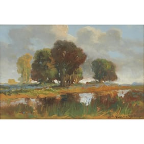 Ralph Miller, Landscape, gouache on canvas