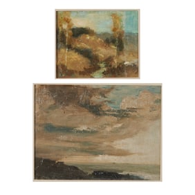 Attributed to DeWitt Parshall, Landscapes, two oils