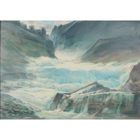 Paul Lauritz, Rapids, oil on canvas