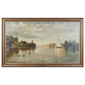 Edmund Lewis, Seascape, oil on canvas