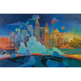 Bob Peak, Cities of the World, oil on canvas