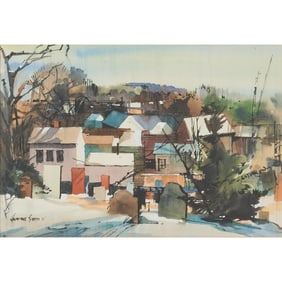 Laurence Sisson, Town Landscape, watercolor