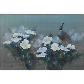 David Lee, California Quail, watercolor
