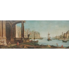Manner of Giovanni Moretti, View of a Portico, oil